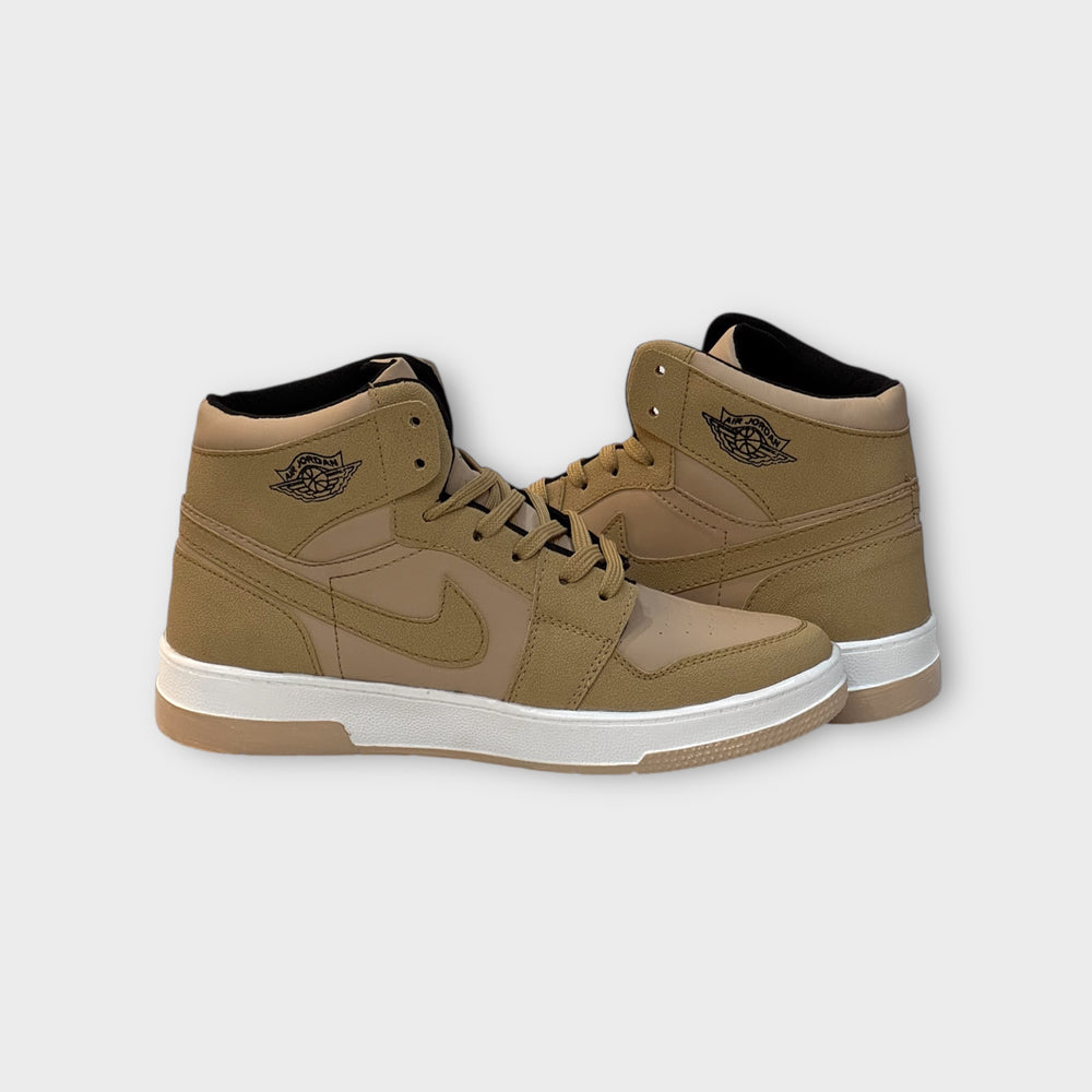 NIKE Air Jordan Inspired Beige High-Top Sneakers