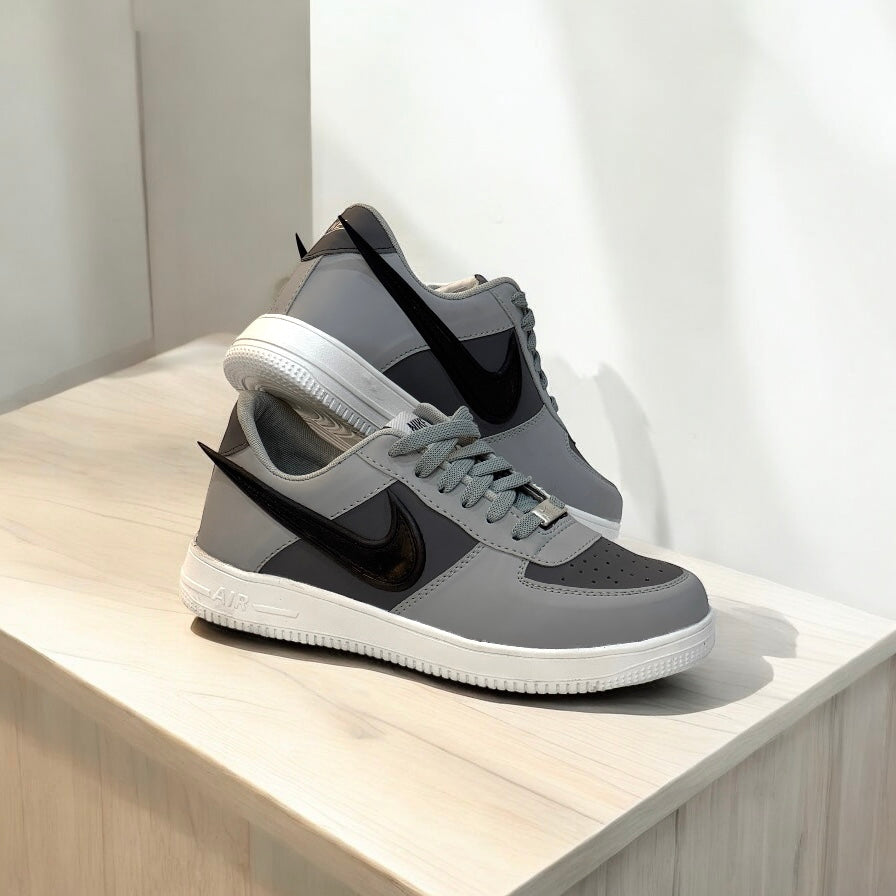NIKE Classic Grey & Black Streetwear Sneakers – Elevate Your Style